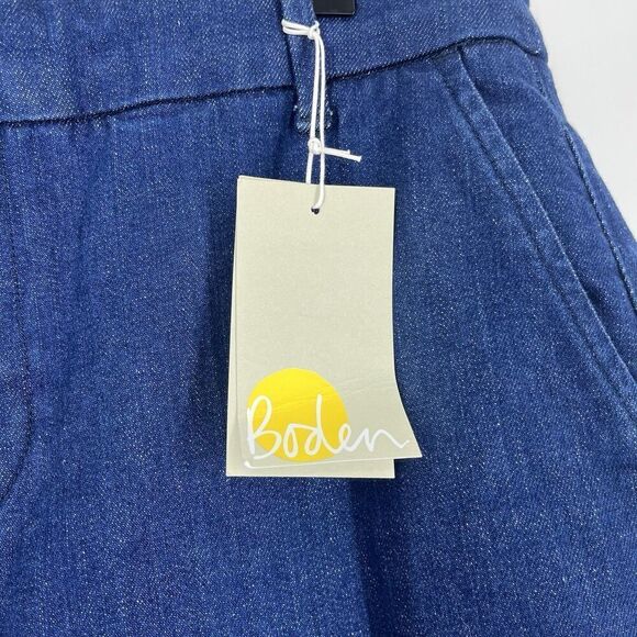 Boden Jeans Size 12 Womens The Wellington Dark Blue Trouser Straight Crop Denim - Picture 3 of 8